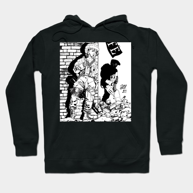 Cornered, Wounded & Bladed Hoodie by Redhouse Artisan